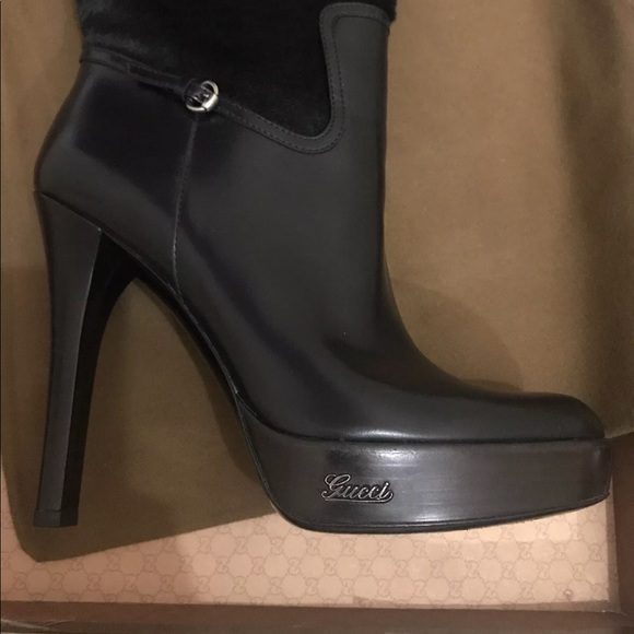 Gucci Pony Hair Leather Boots - Picture 3 of 8